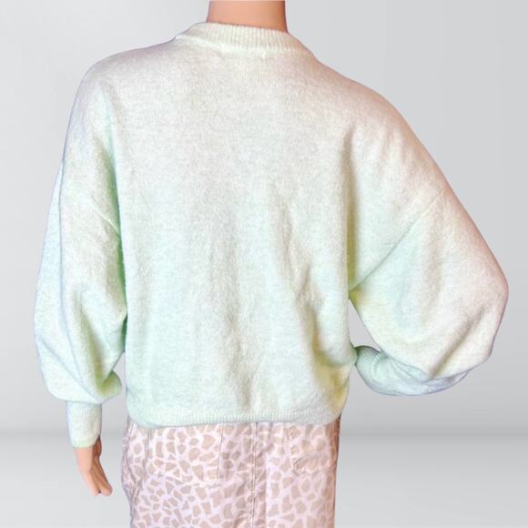 H&M Seafoam Green Rhinestone & Pearl Collar Sweater - Picture 4 of 4